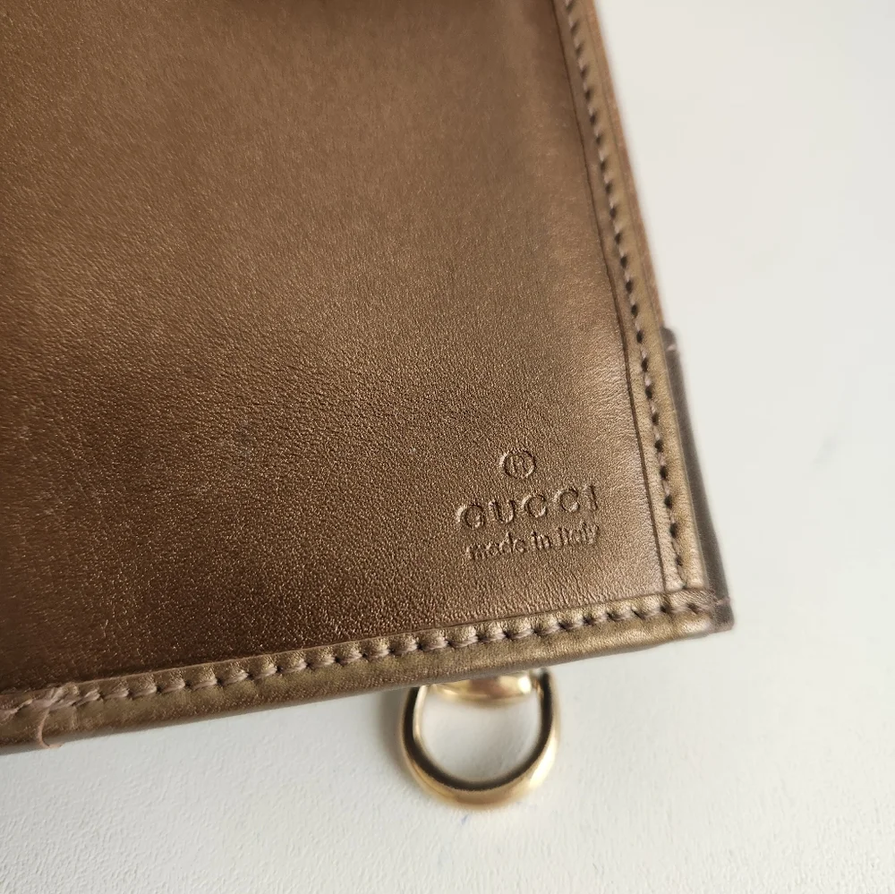 GUCCI Brown Monogram Ombre Effect Canvas and Leather Wallet - Picture 8 of 16